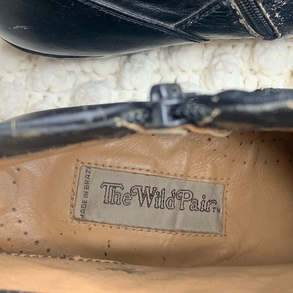 THE WILD PAIR VINTAGE Women's Western Cowgirl Leather Heeled Boots Black 9.5 - Picture 4 of 16